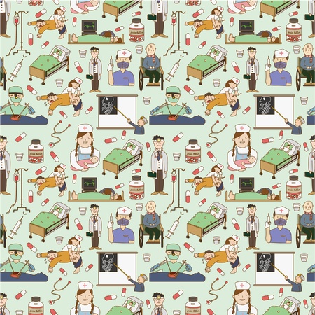 seamless Hospital patternのイラスト素材