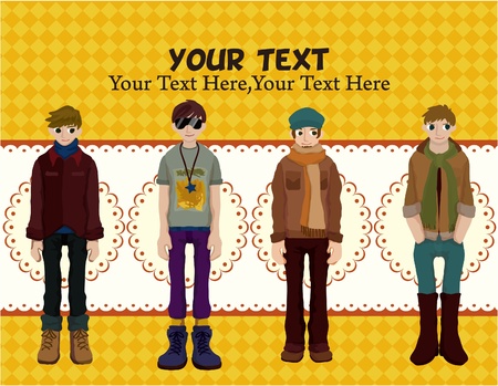 young boy cardのイラスト素材