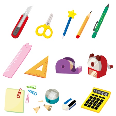 cartoon Stationery iconのイラスト素材
