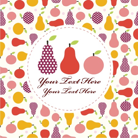 cartoon fruit cardのイラスト素材