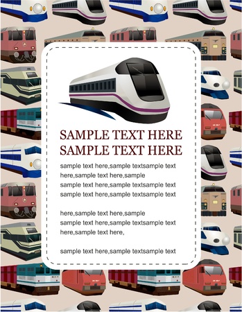 cartoon train cardのイラスト素材
