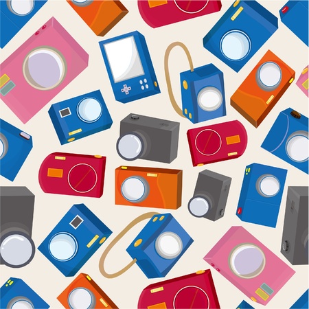 seamless  camera patternのイラスト素材