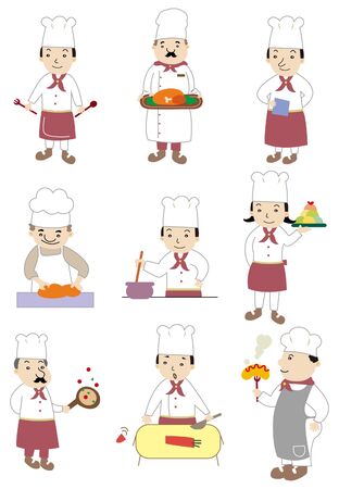 cartoon chef iconのイラスト素材