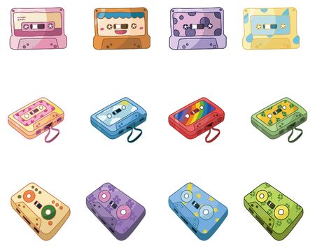 cartoon music tape icon のイラスト素材