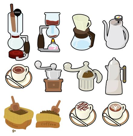 cartoon coffee iconのイラスト素材
