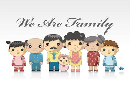 cartoon family card のイラスト素材