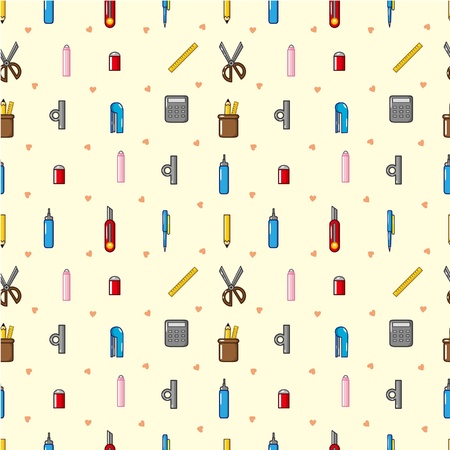 seamless stationery pattern のイラスト素材