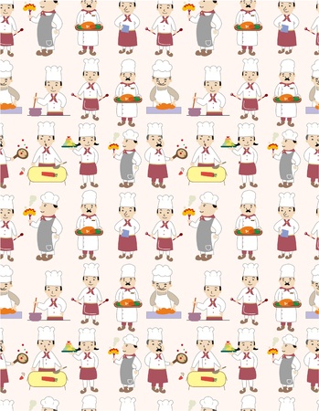 seamless chef pattern のイラスト素材