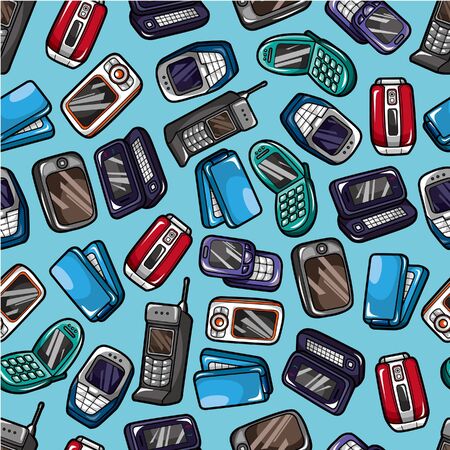 seamless mobile phone patternのイラスト素材