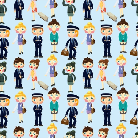 seamless flight attendant/pilot  patternのイラスト素材