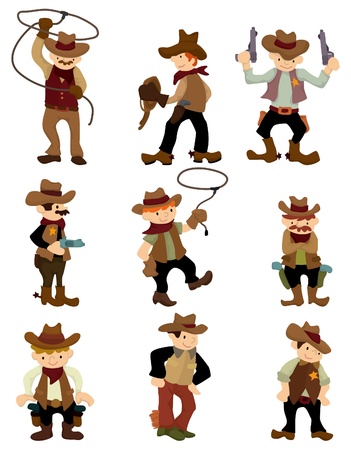 cartoon cowboy icon のイラスト素材