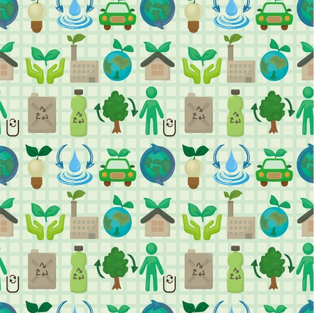 seamless eco icon patternのイラスト素材