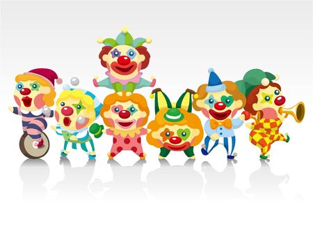cartoon clown cardのイラスト素材