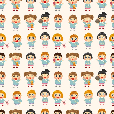 artoon kid seamless patternのイラスト素材