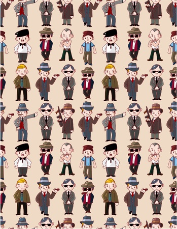 seamless mafia patternのイラスト素材