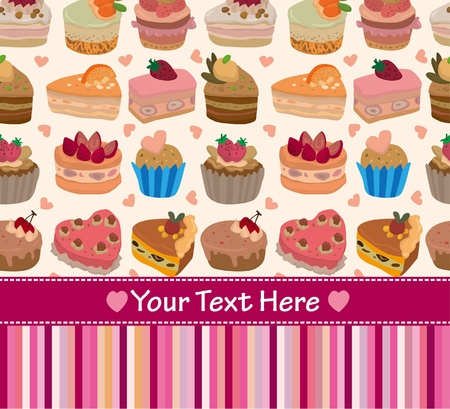 cartoon cake cardのイラスト素材