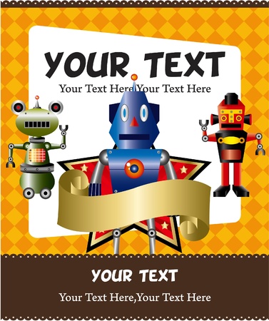 cartoon robot cardのイラスト素材