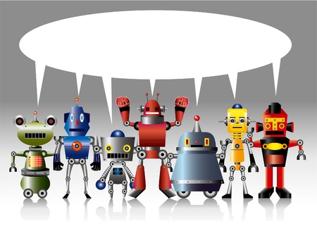 cartoon robot cardのイラスト素材