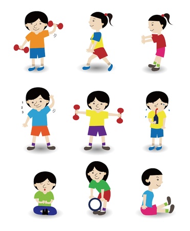 cartoon sport people icon setのイラスト素材