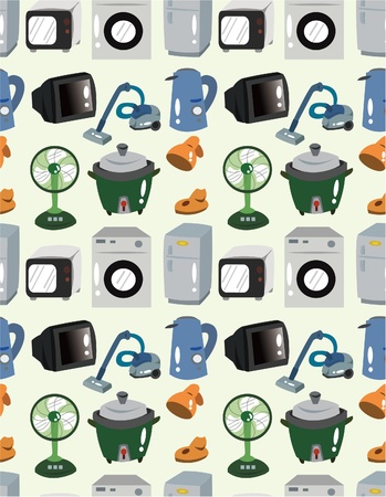 cartoon Home Appliances seamless patternのイラスト素材