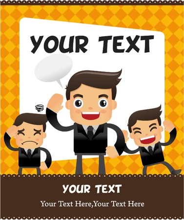 cartoon office worker cardのイラスト素材