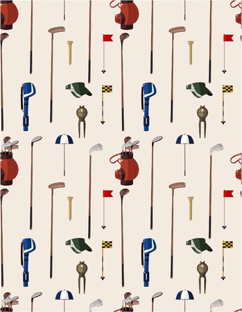 seamless cartoon golf game patternのイラスト素材