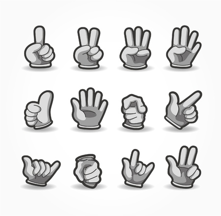 Cartoon Hands collection ,vectorのイラスト素材