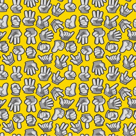 Cartoon Hands seamless patternのイラスト素材
