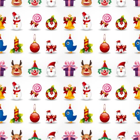 Seamless Christmas funny cartoonのイラスト素材