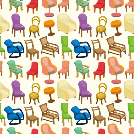 chair furniture seamless patternのイラスト素材