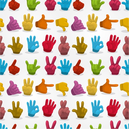 Cartoon Hands seamless patternのイラスト素材