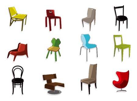 cartoon chair furniture icon set
のイラスト素材