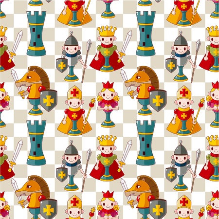 cartoon chess seamless patternのイラスト素材