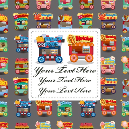 Cartoon market store car cardのイラスト素材