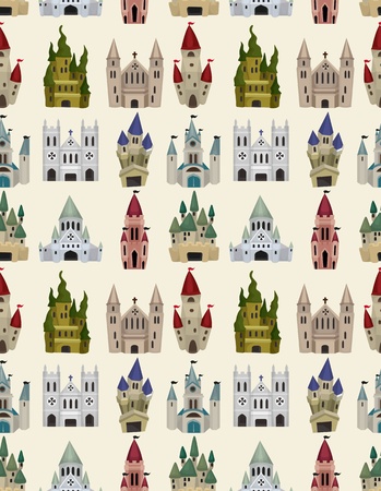 cartoon Fairy tale castle seamless pattern
のイラスト素材