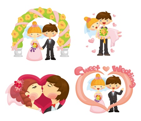 cartoon wedding setのイラスト素材