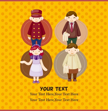 cartoon waiter and waitress card
のイラスト素材