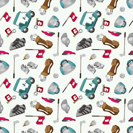seamless cartoon golf game patternのイラスト素材