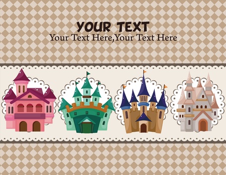 cartoon castle cardのイラスト素材