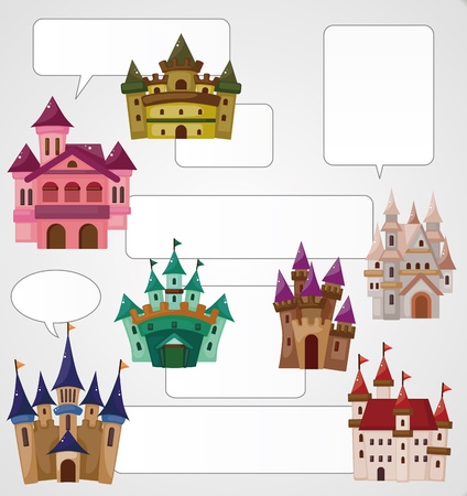cartoon castle cardのイラスト素材