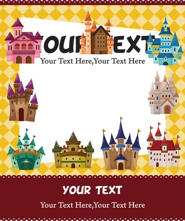 cartoon castle cardのイラスト素材