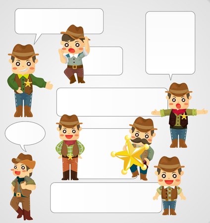 cartoon cowboy cardのイラスト素材