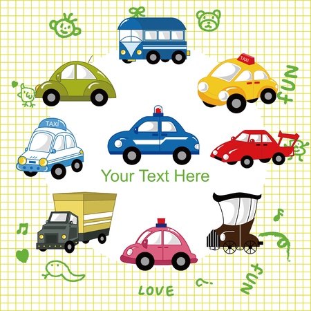 cartoon car cardのイラスト素材