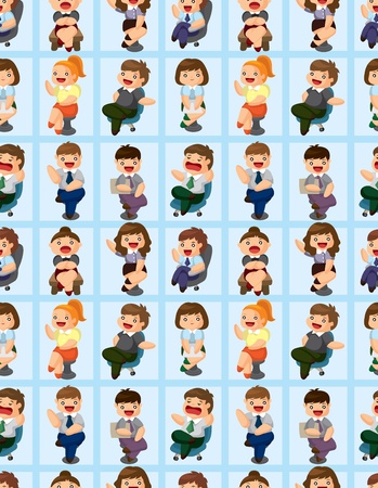 happy office worker seamless patternのイラスト素材