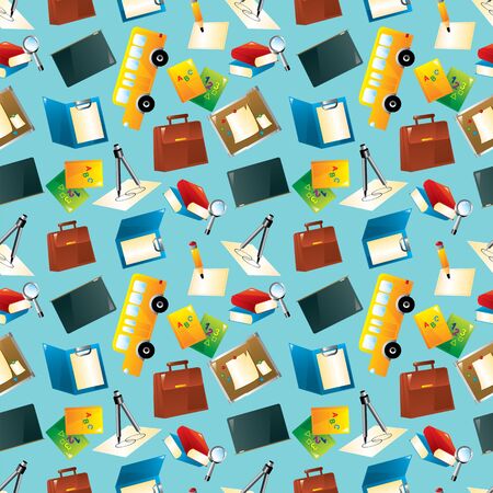 Cartoon school icons seamless pattern
のイラスト素材