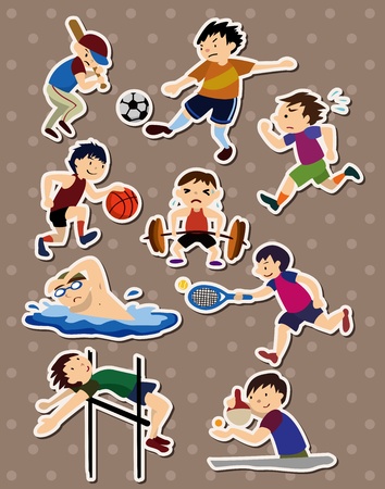 sport stickersのイラスト素材