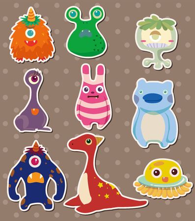 monster stickersのイラスト素材