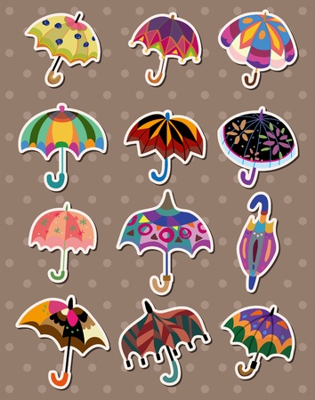umbrella stickersのイラスト素材