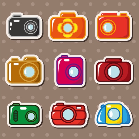 camera stickersのイラスト素材