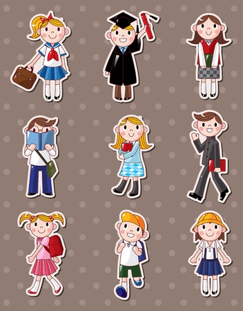 student stickersのイラスト素材